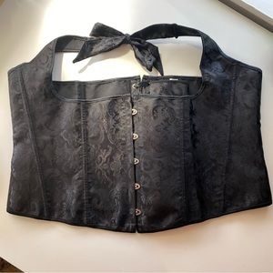 Brocade print halter style corset